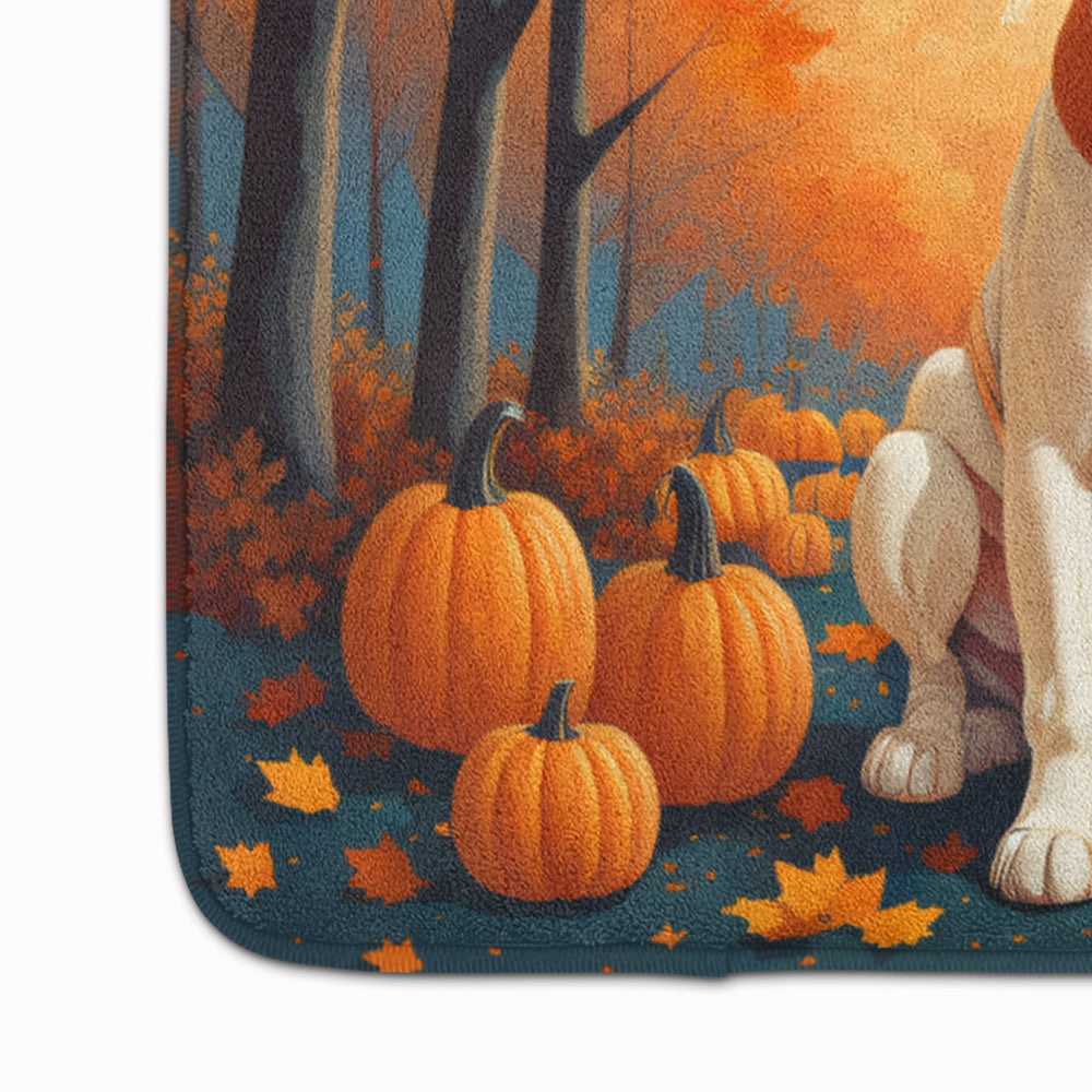 White Boxer Fall Memory Foam Kitchen Mat