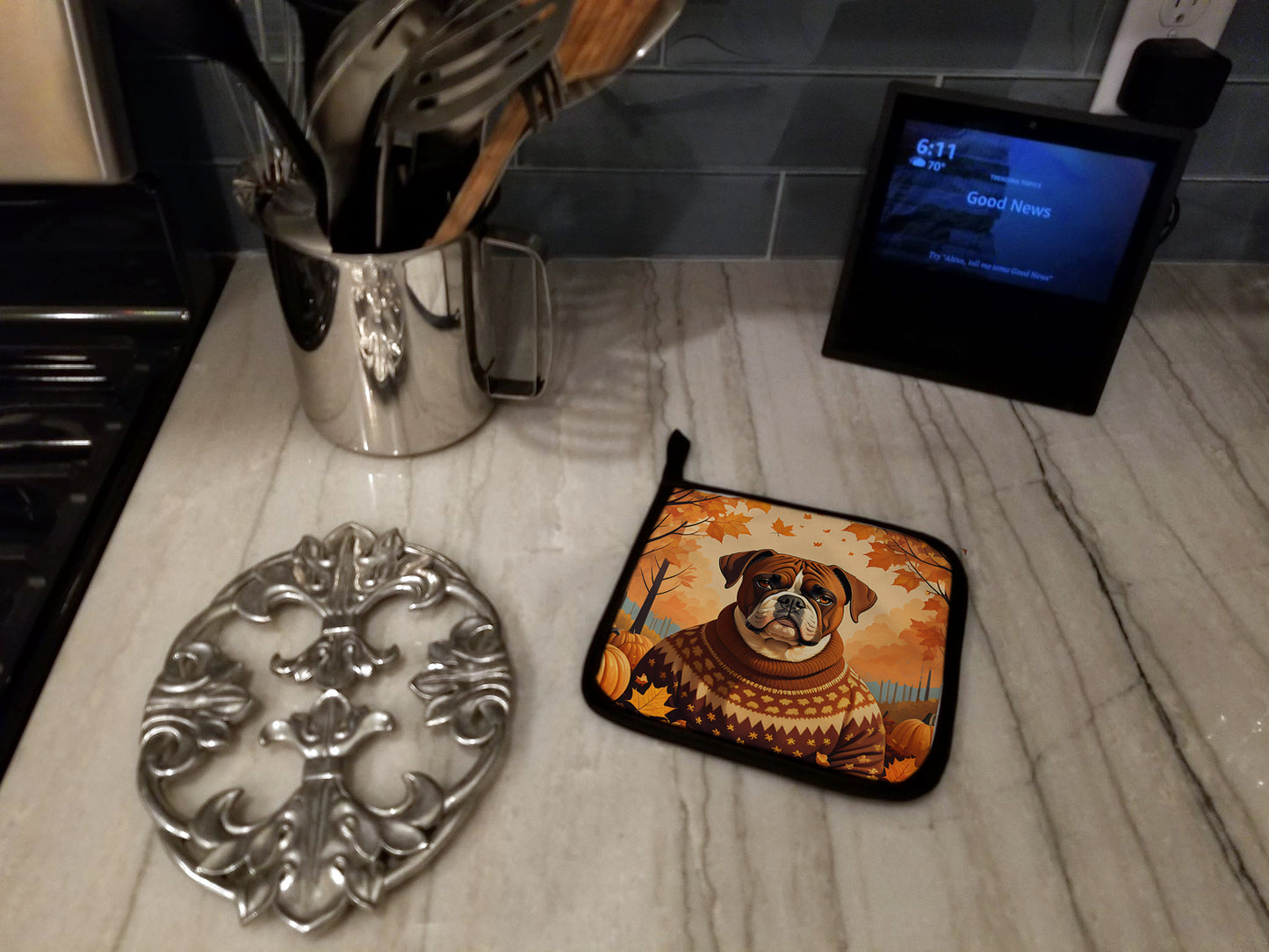 Boxer Fall Pair of Pot Holders