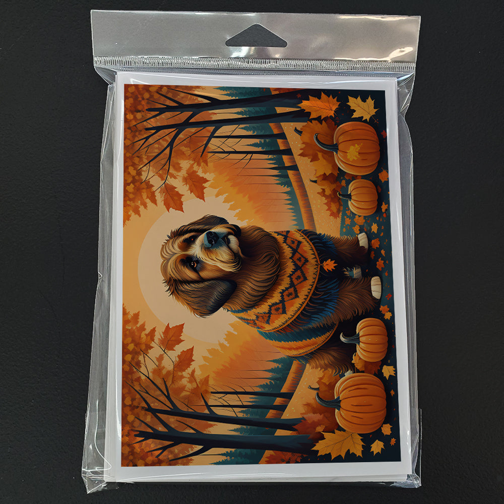 Briard Fall Greeting Cards and Envelopes Pack of 8