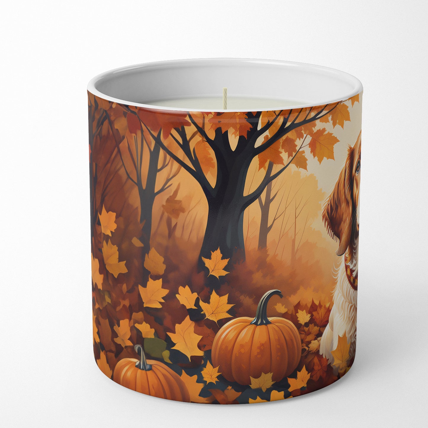Buy this Brittany Spaniel Fall Decorative Soy Candle