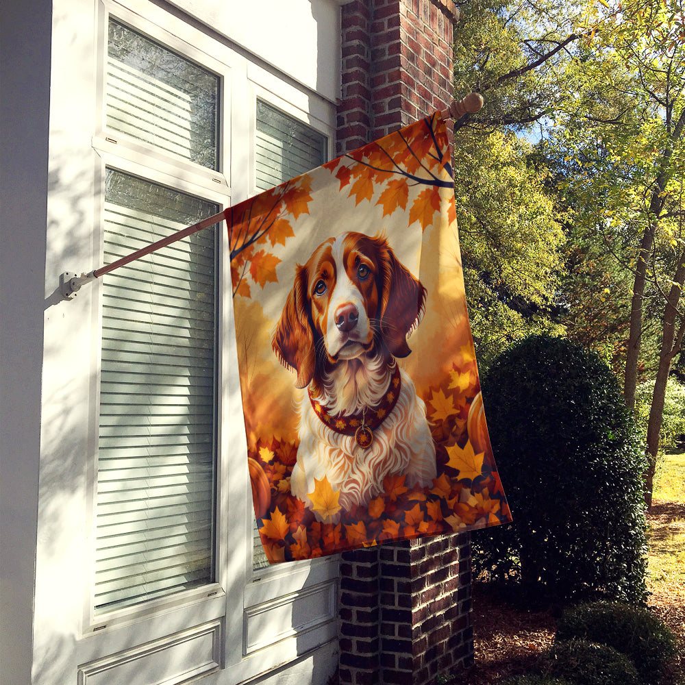 Brittany Spaniel Fall House Flag