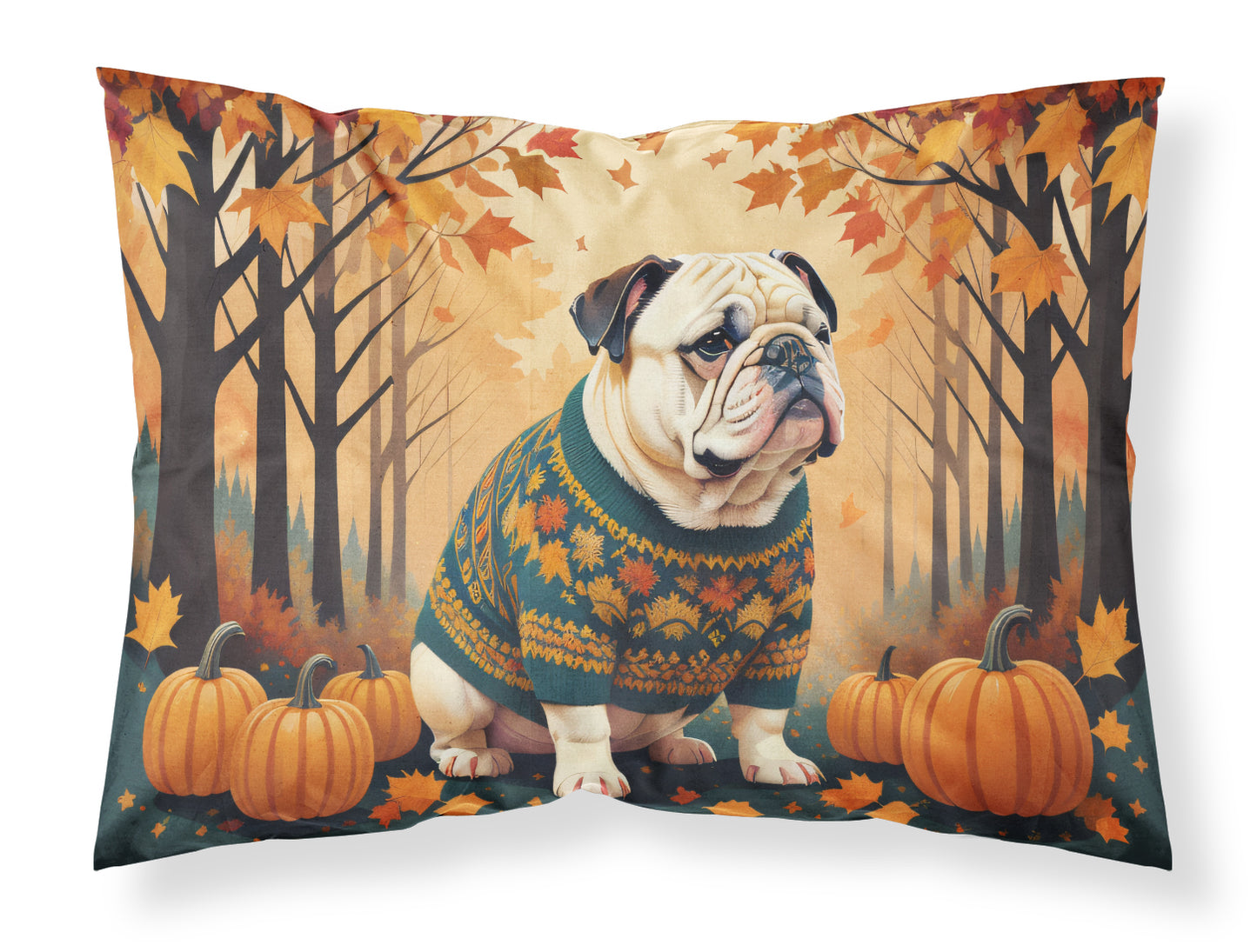 Buy this White English Bulldog Fall Standard Pillowcase