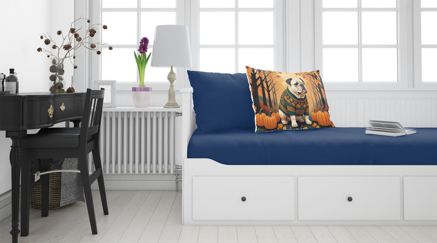 White English Bulldog Fall Standard Pillowcase