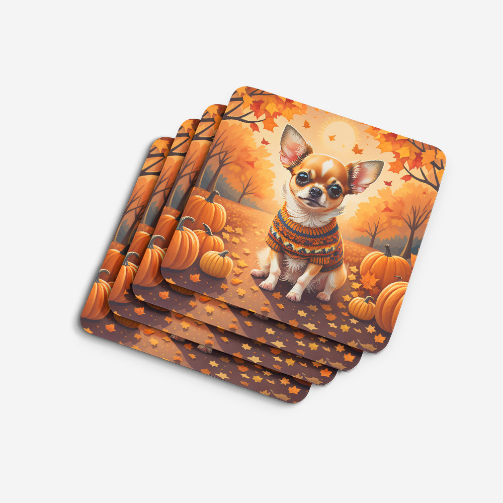 Chihuahua Fall Foam Coasters