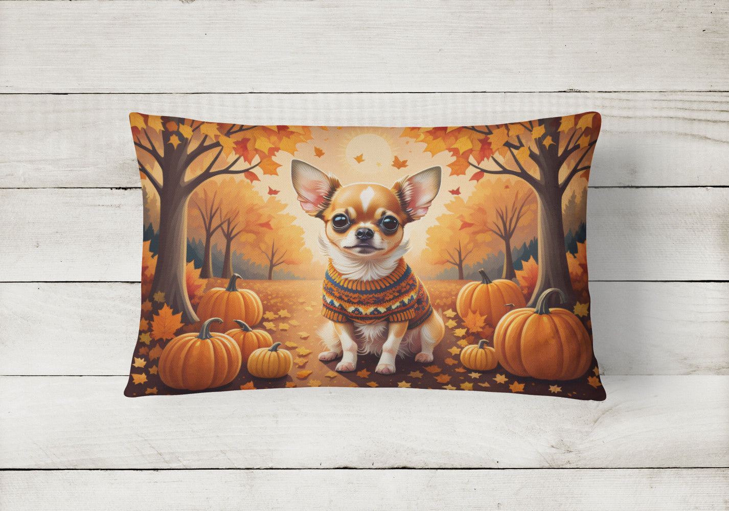 Chihuahua Fall Throw Pillow