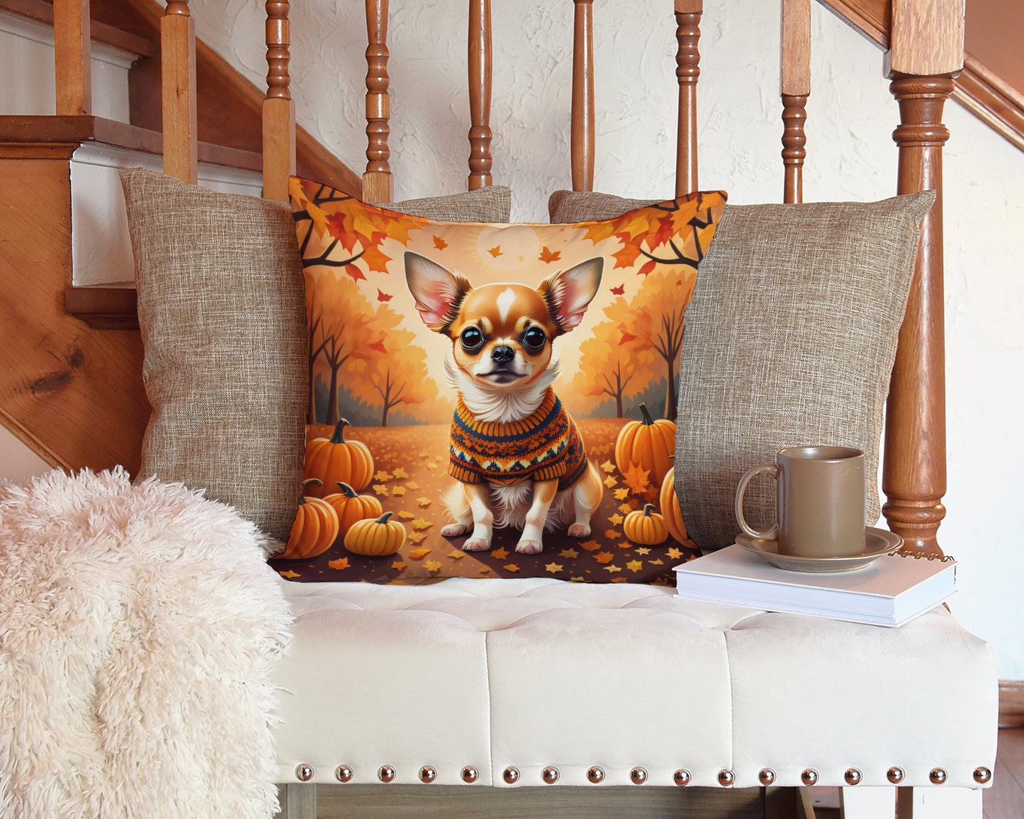 Chihuahua Fall Throw Pillow