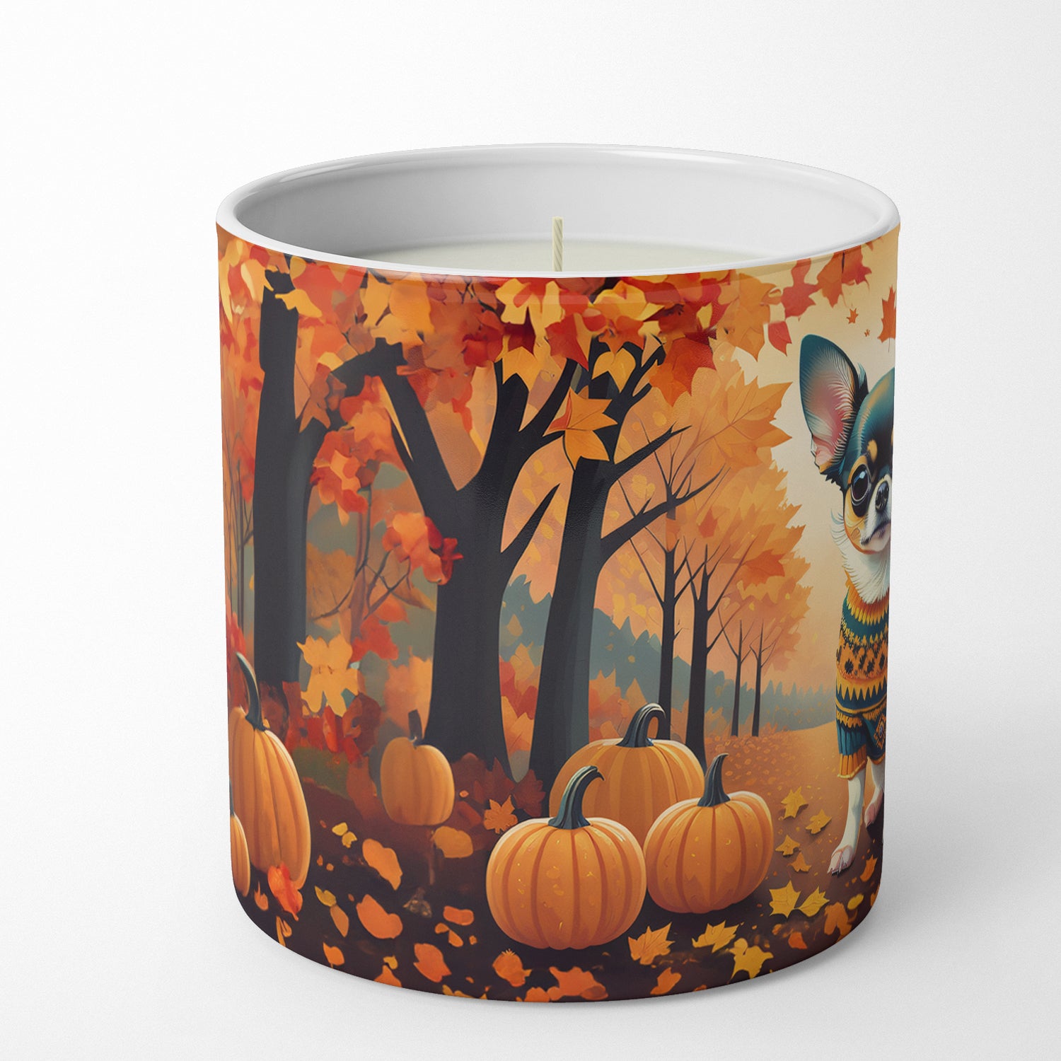 Buy this Tricolor Chihuahua Fall Decorative Soy Candle