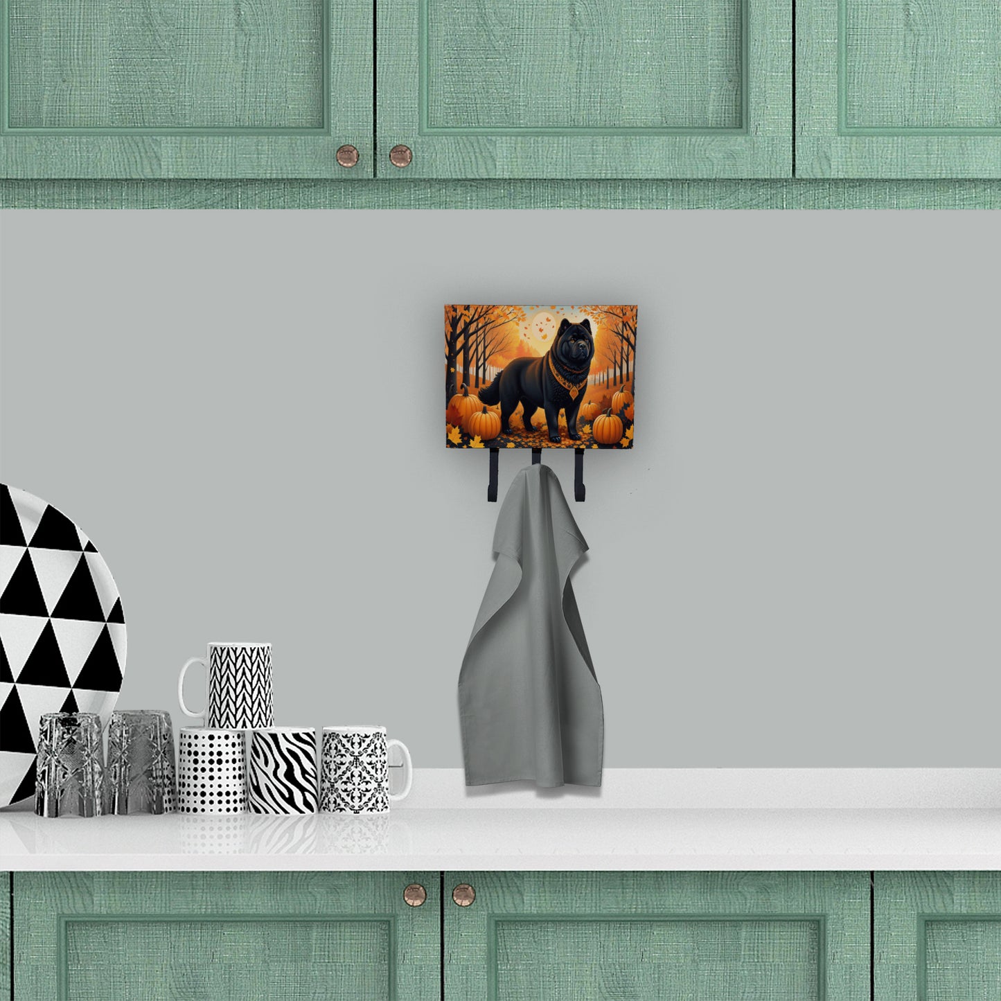 Black Chow Chow Fall Leash or Key Holder