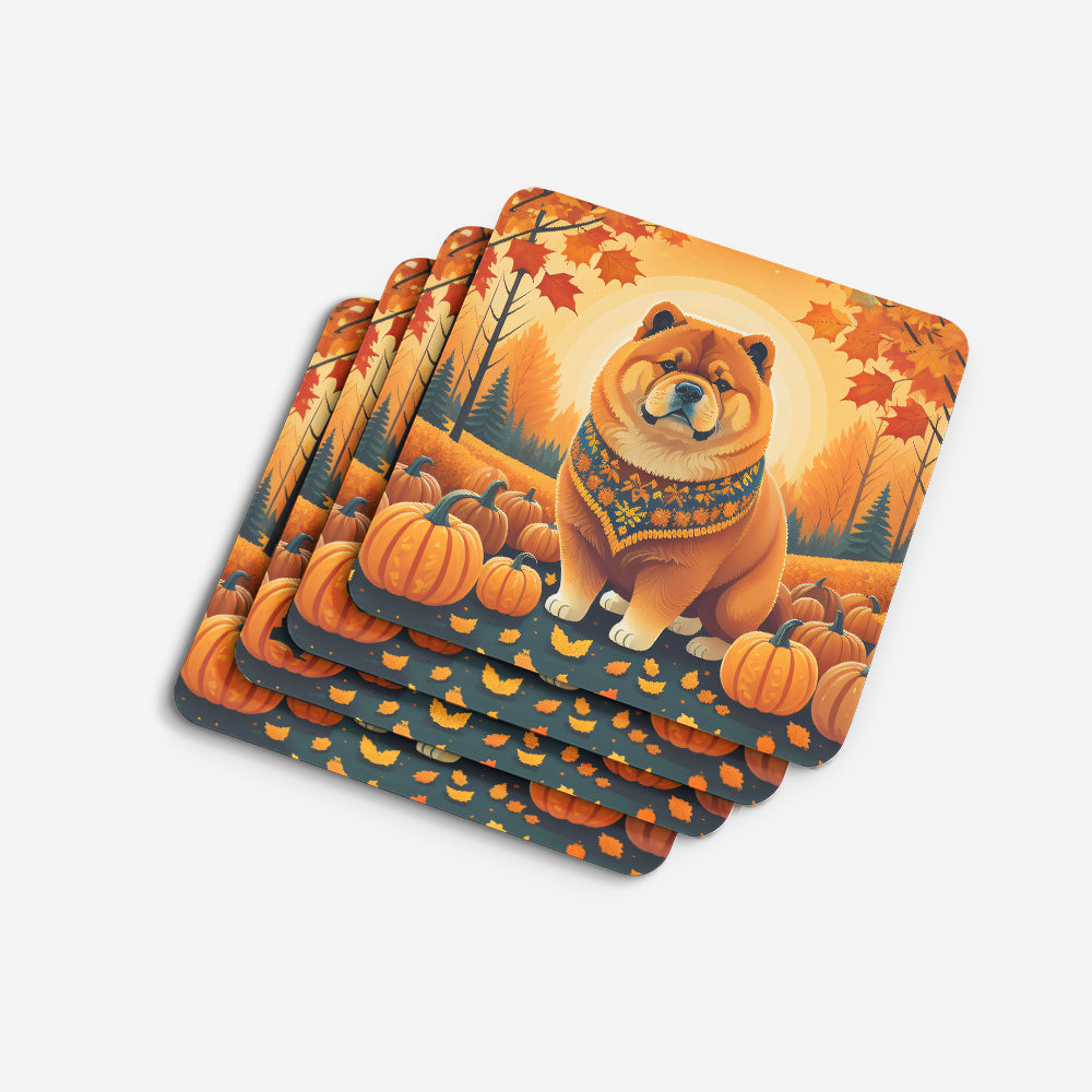 Chow Chow Fall Foam Coasters