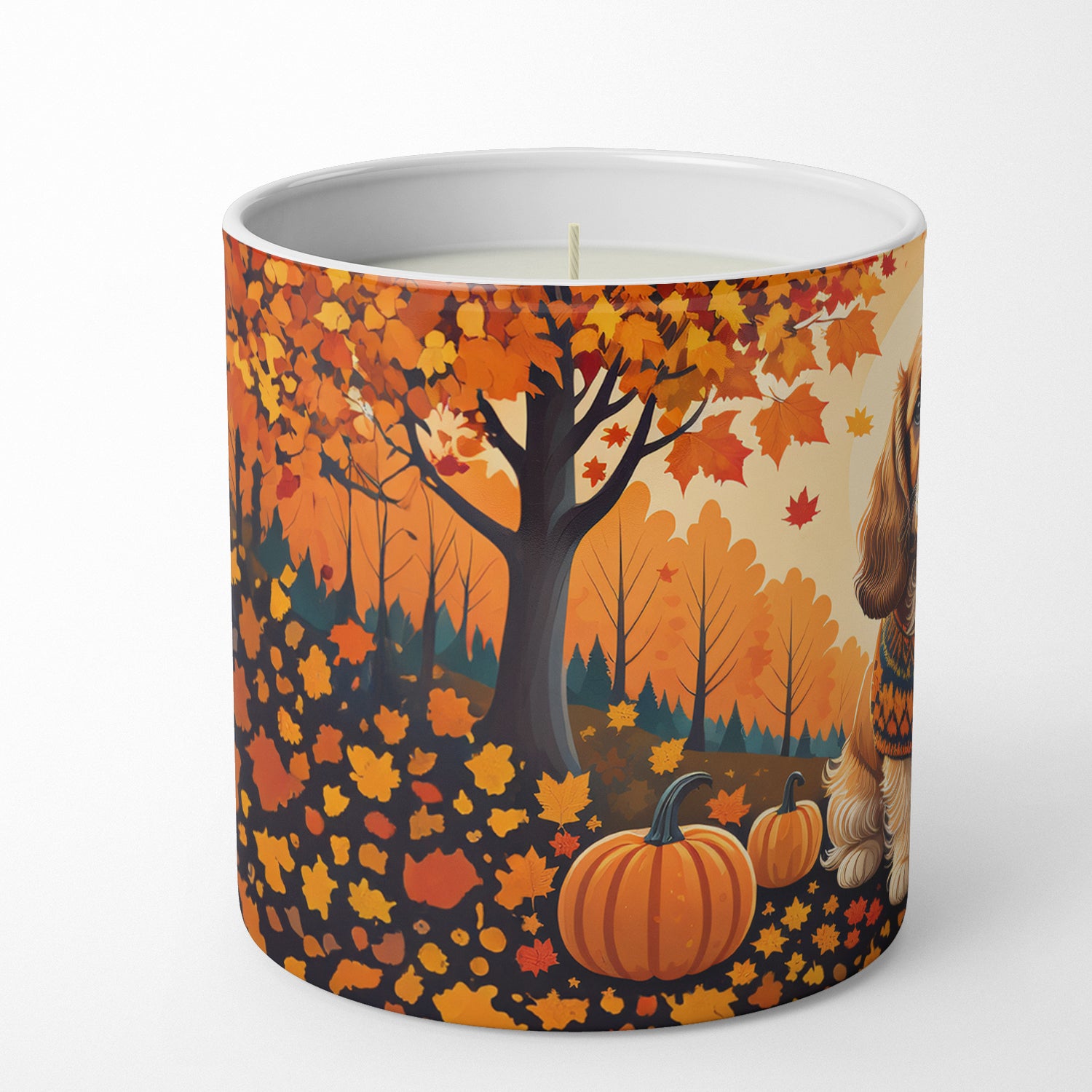 Buy this Cocker Spaniel Fall Decorative Soy Candle