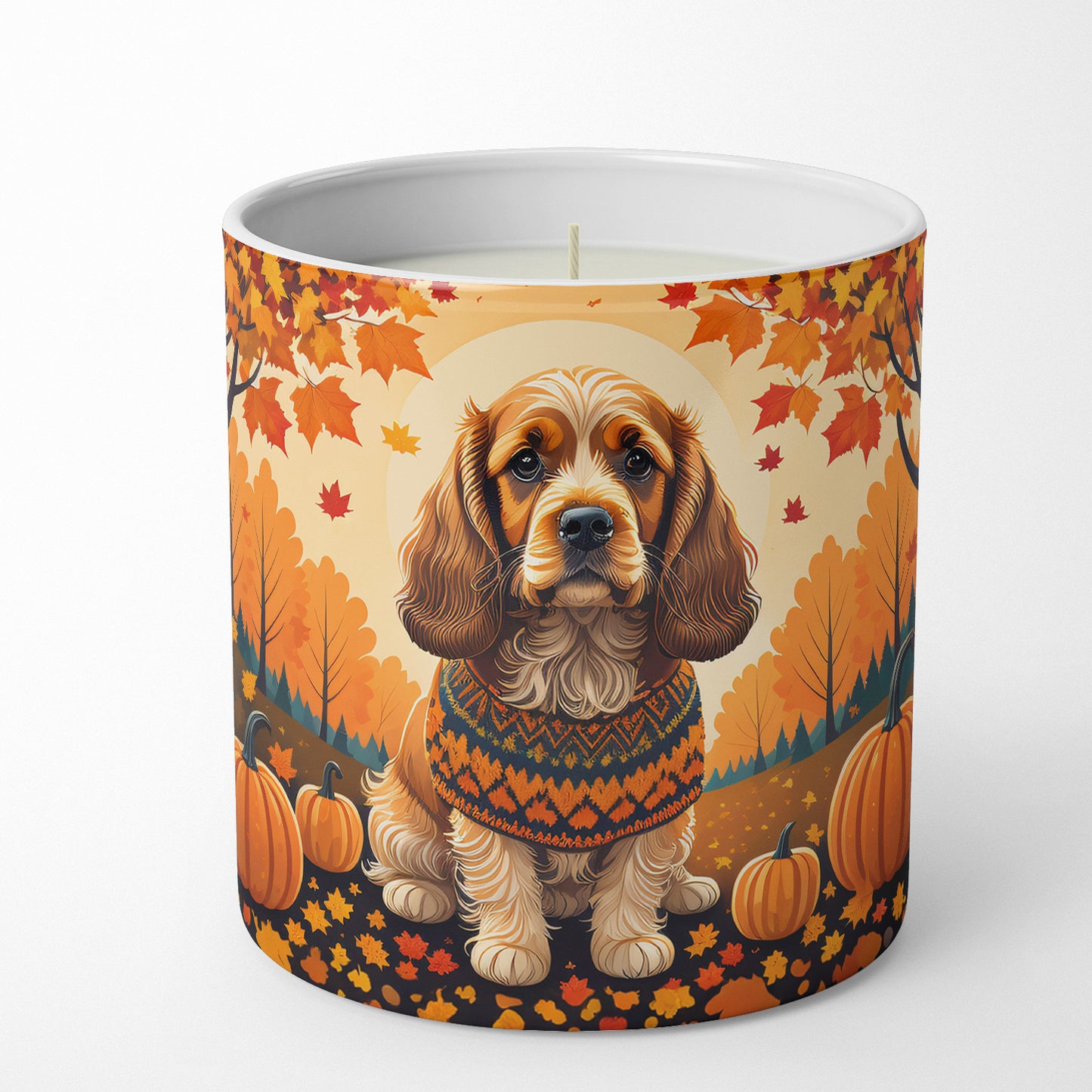 Cocker Spaniel Fall Decorative Soy Candle