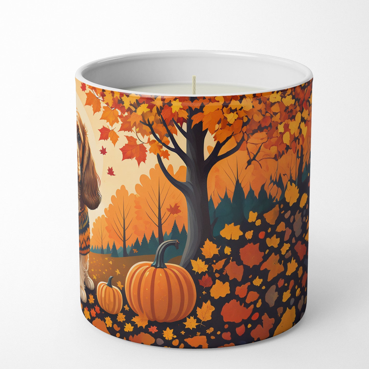 Cocker Spaniel Fall Decorative Soy Candle