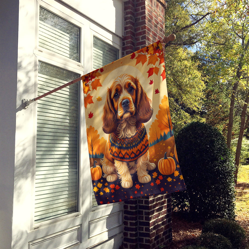 Cocker Spaniel Fall House Flag