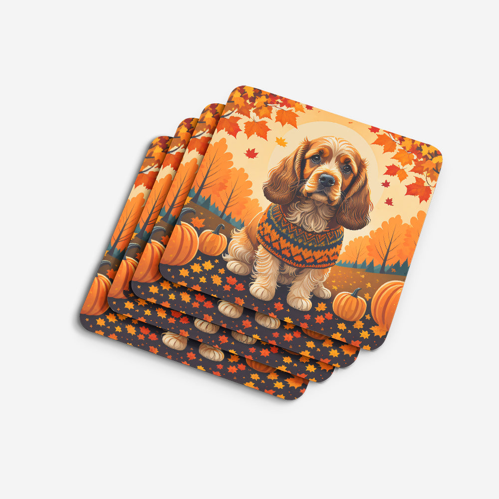 Cocker Spaniel Fall Foam Coasters