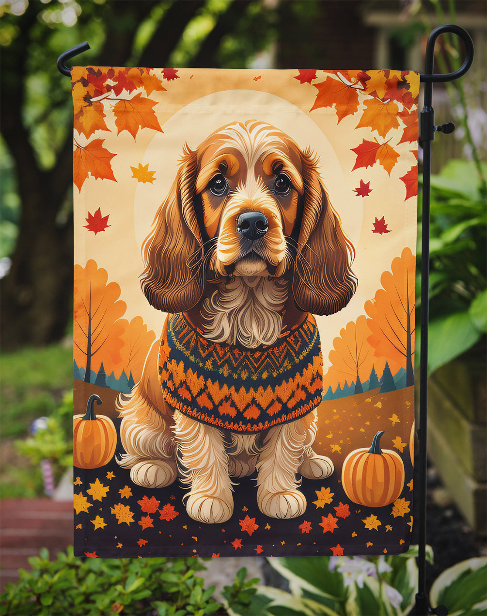 Cocker Spaniel Fall Garden Flag