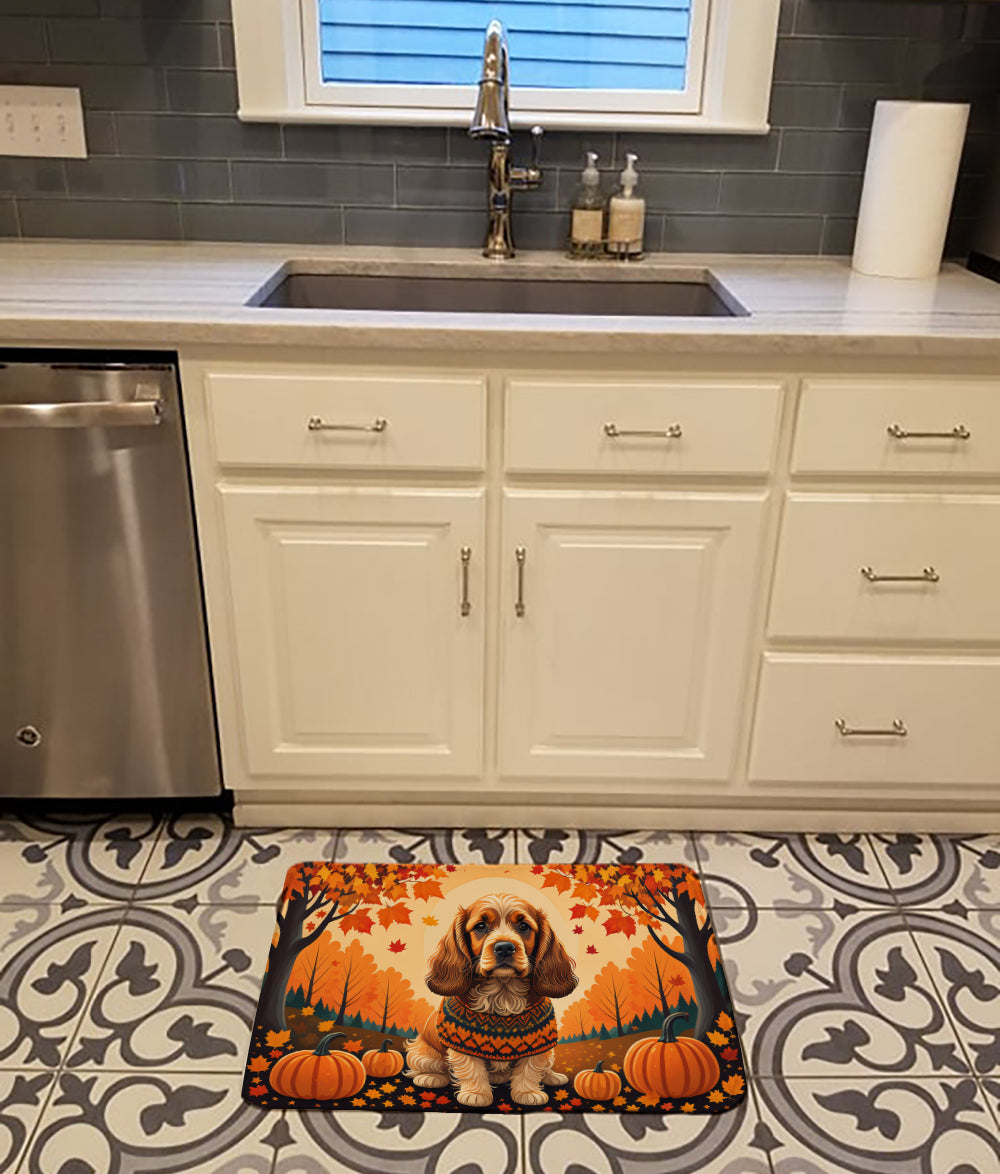 Cocker Spaniel Fall Memory Foam Kitchen Mat