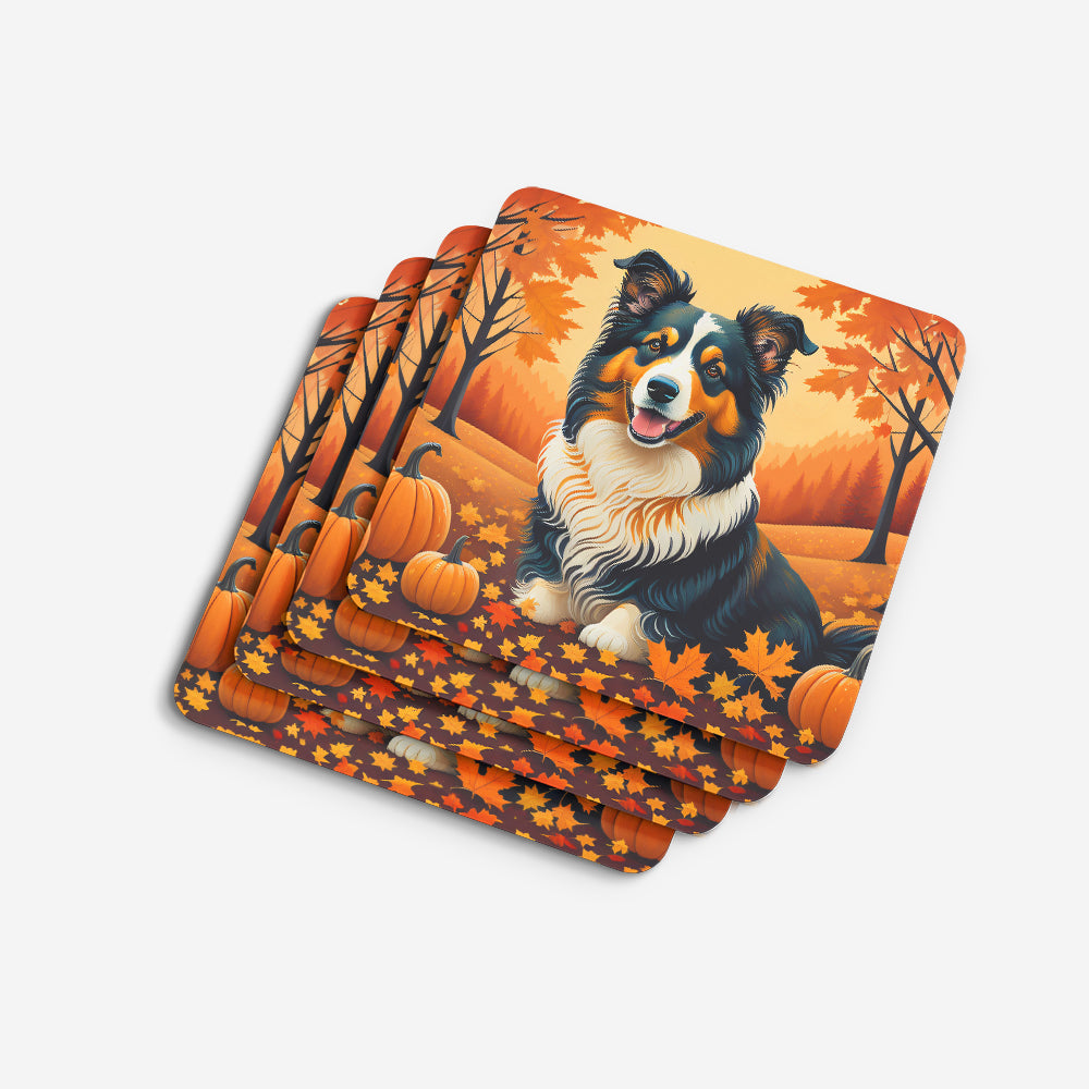 Collie Fall Foam Coasters