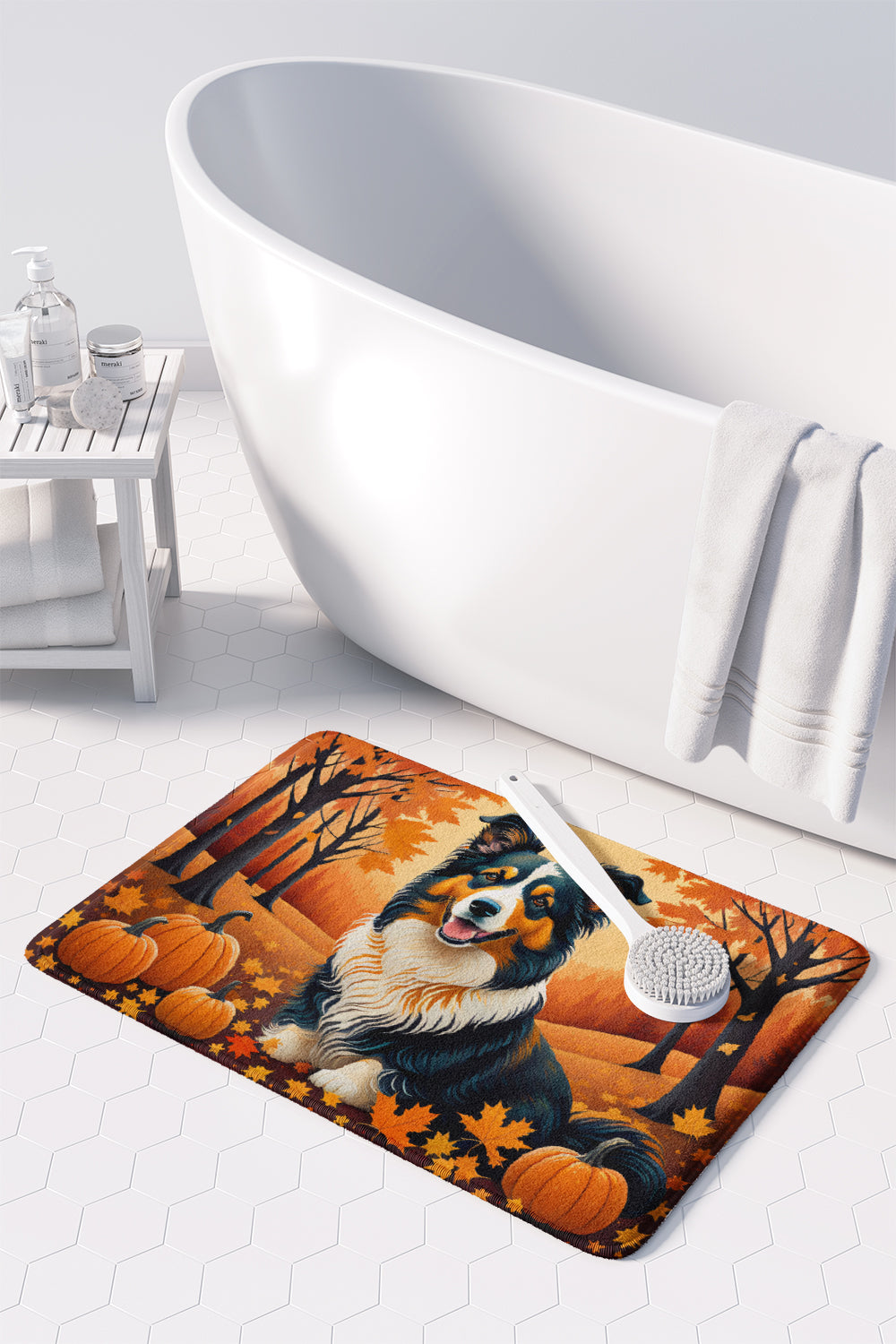 Collie Fall Memory Foam Kitchen Mat