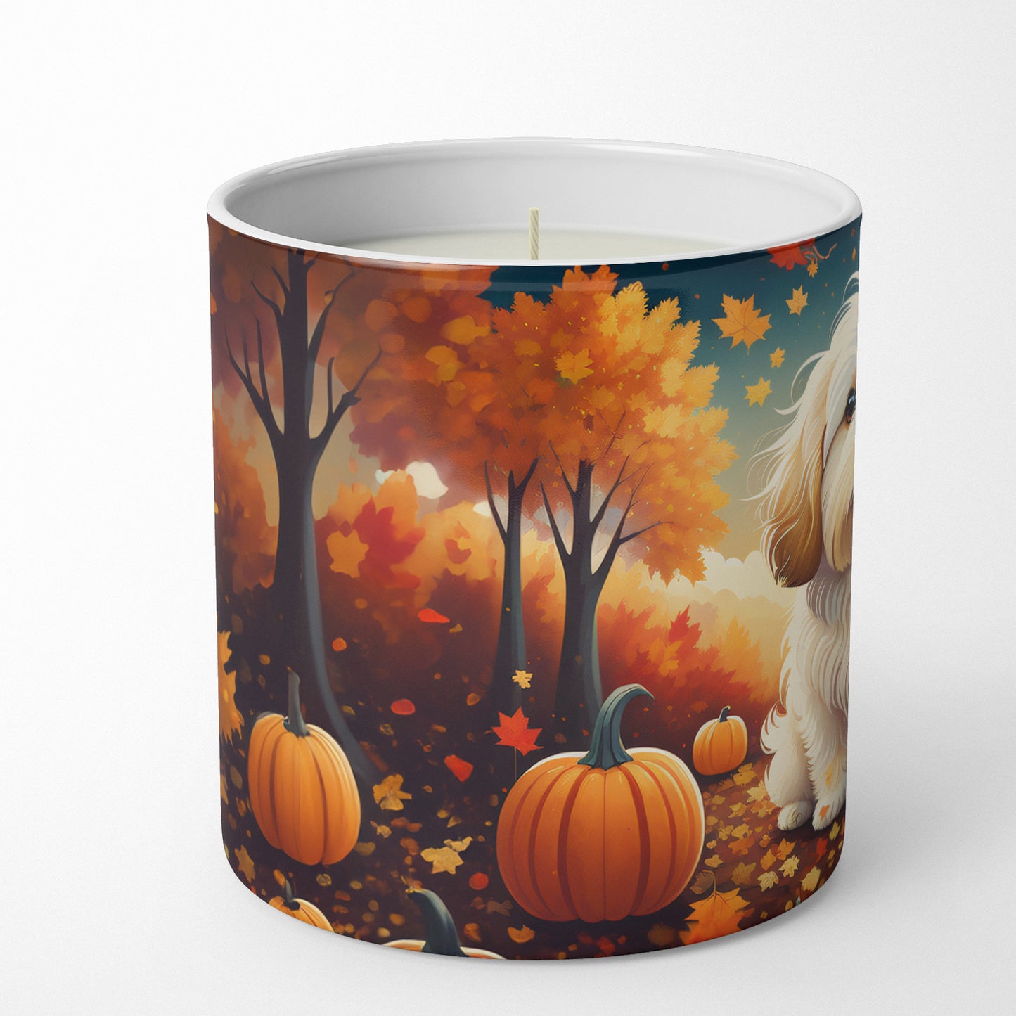 Buy this Coton De Tulear Fall Decorative Soy Candle