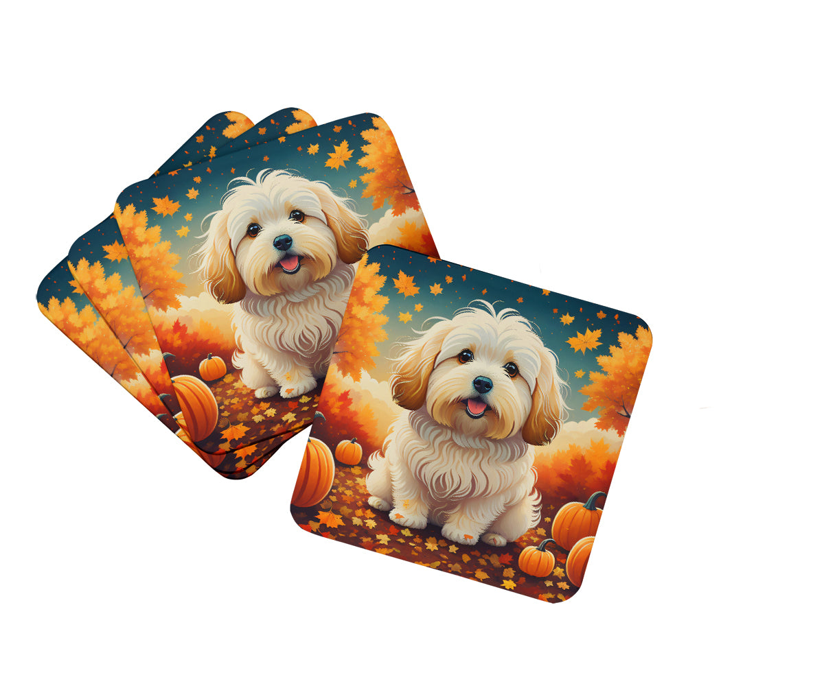 Buy this Coton De Tulear Fall Foam Coasters
