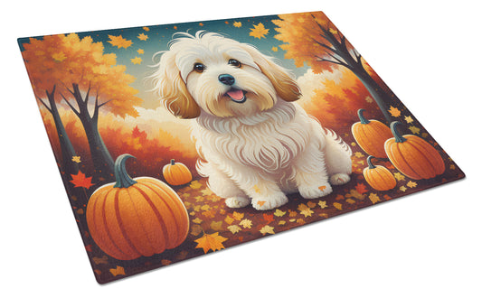 Buy this Coton De Tulear Fall Glass Cutting Board