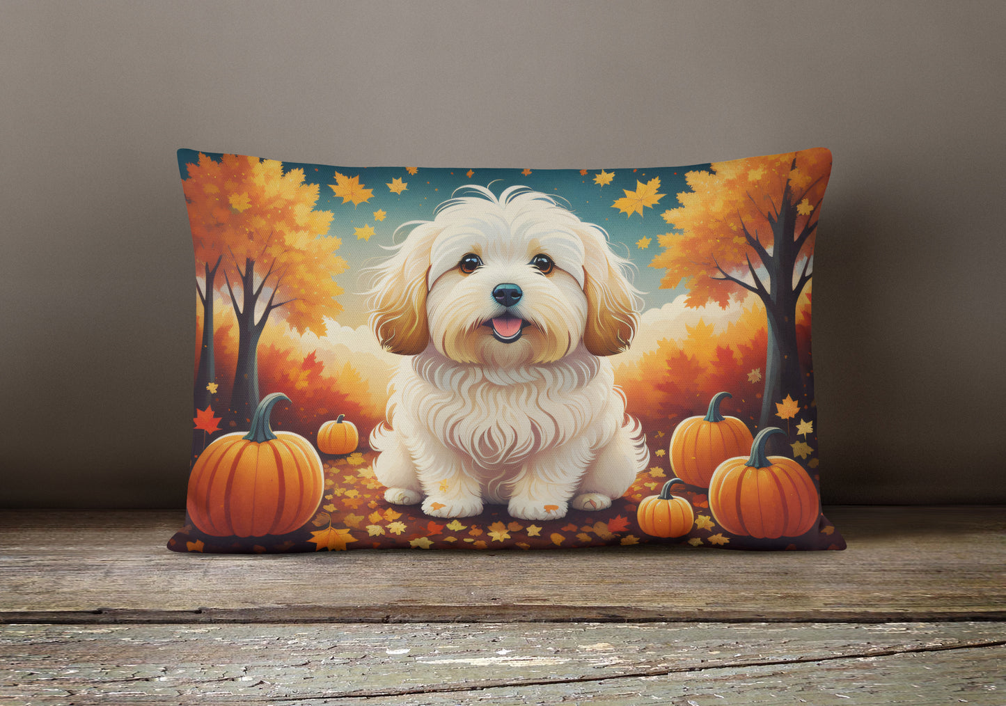 Coton De Tulear Fall Throw Pillow