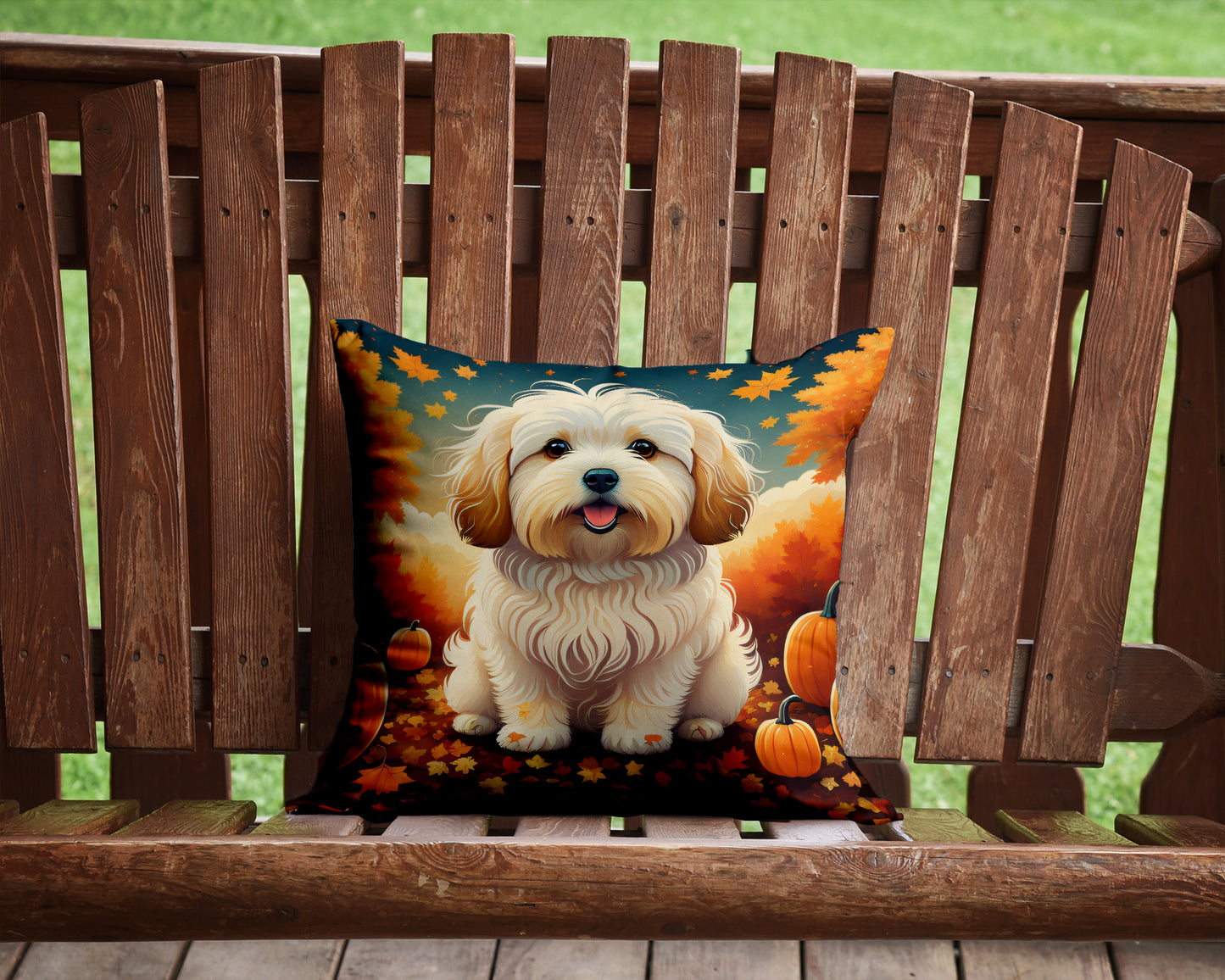 Coton De Tulear Fall Throw Pillow