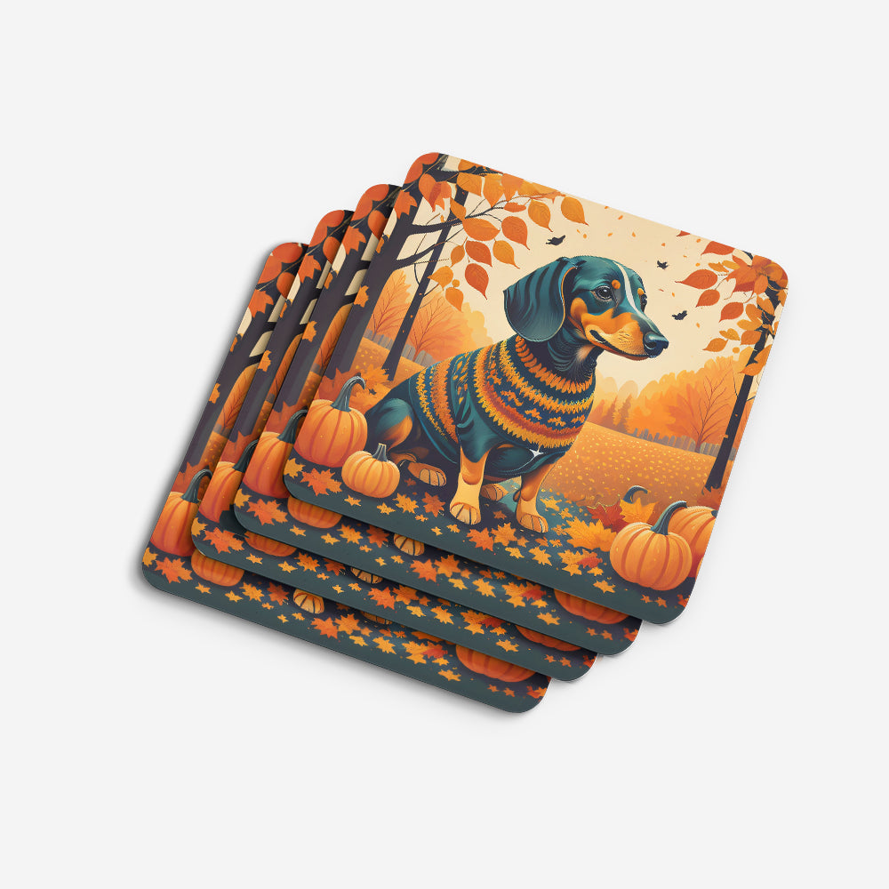 Dachshund Fall Foam Coasters