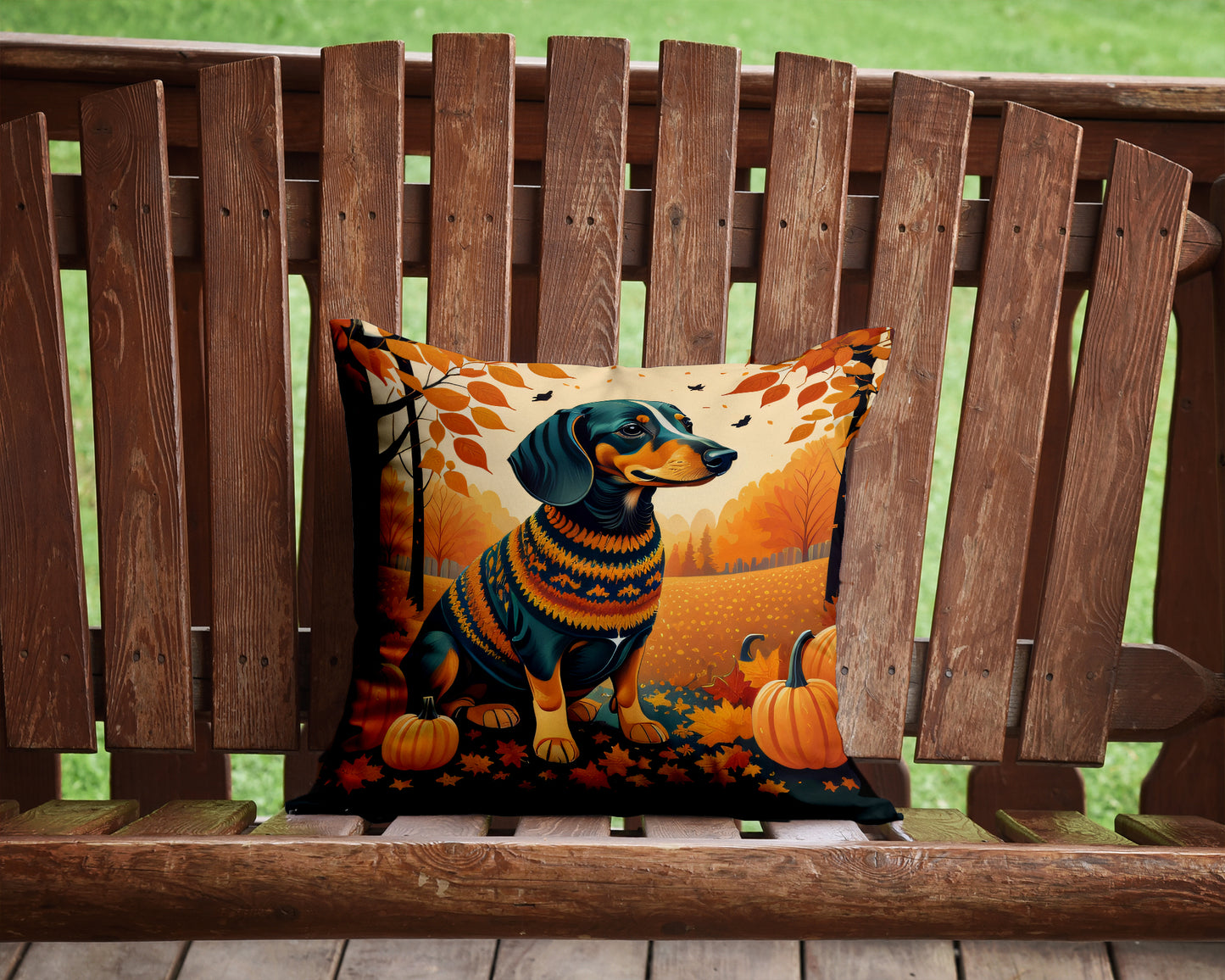 Dachshund Fall Throw Pillow