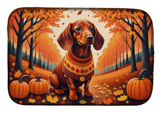 Buy this Dachshund Fall Dish Drying Mat