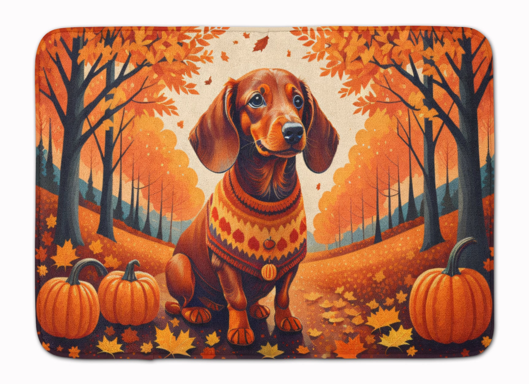 Buy this Dachshund Fall Memory Foam Kitchen Mat