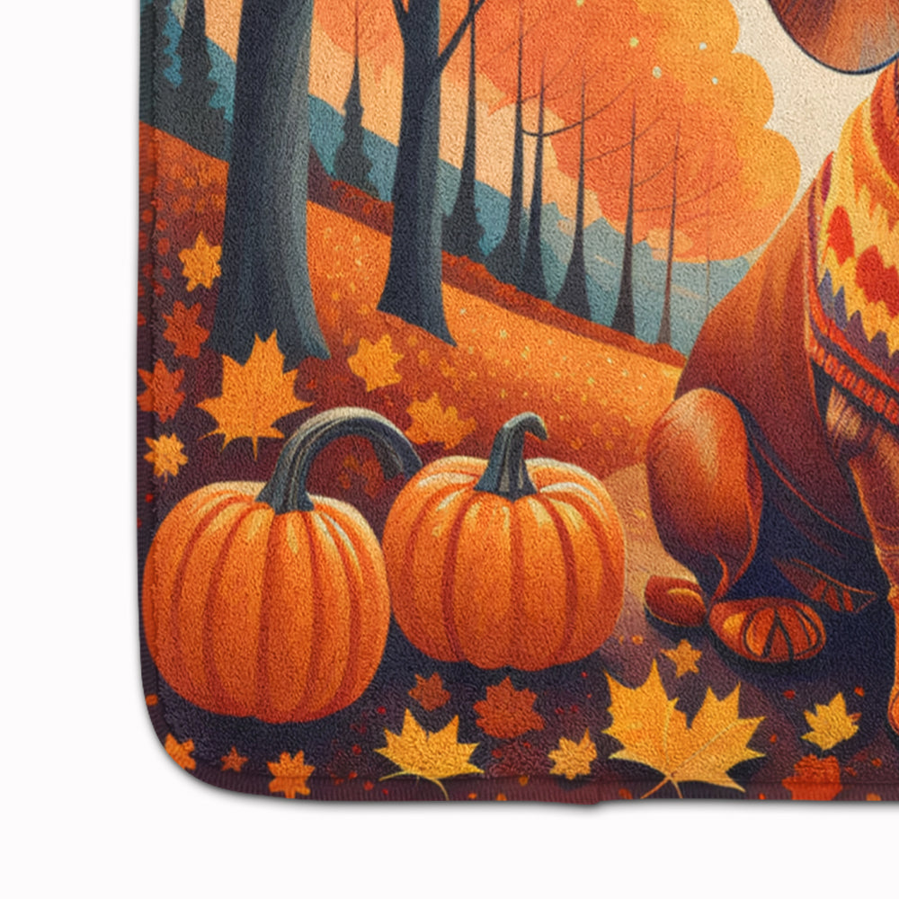 Dachshund Fall Memory Foam Kitchen Mat