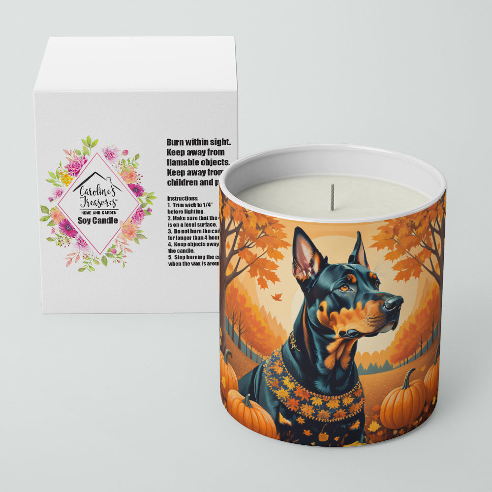 Doberman Pinscher Fall Decorative Soy Candle