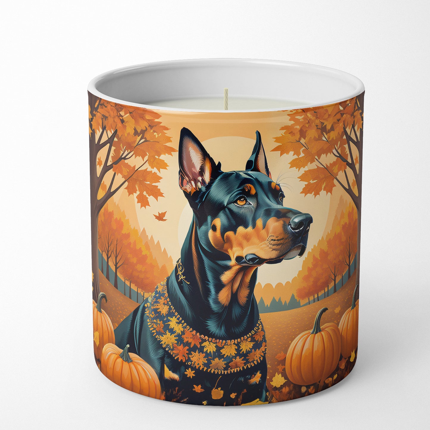 Doberman Pinscher Fall Decorative Soy Candle