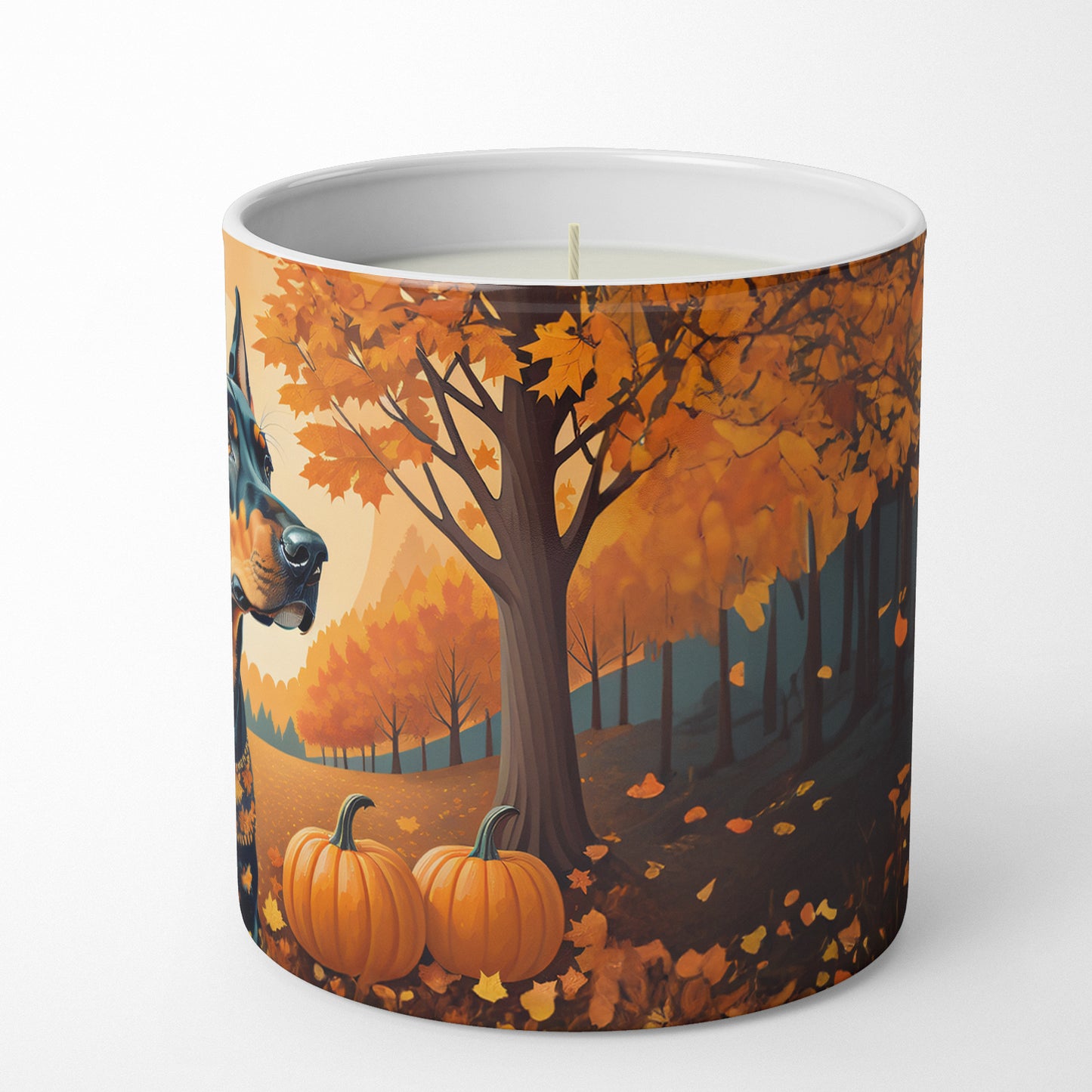 Doberman Pinscher Fall Decorative Soy Candle