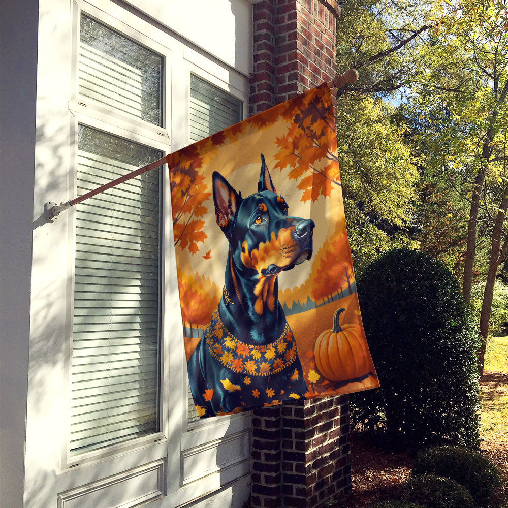 Doberman Pinscher Fall House Flag