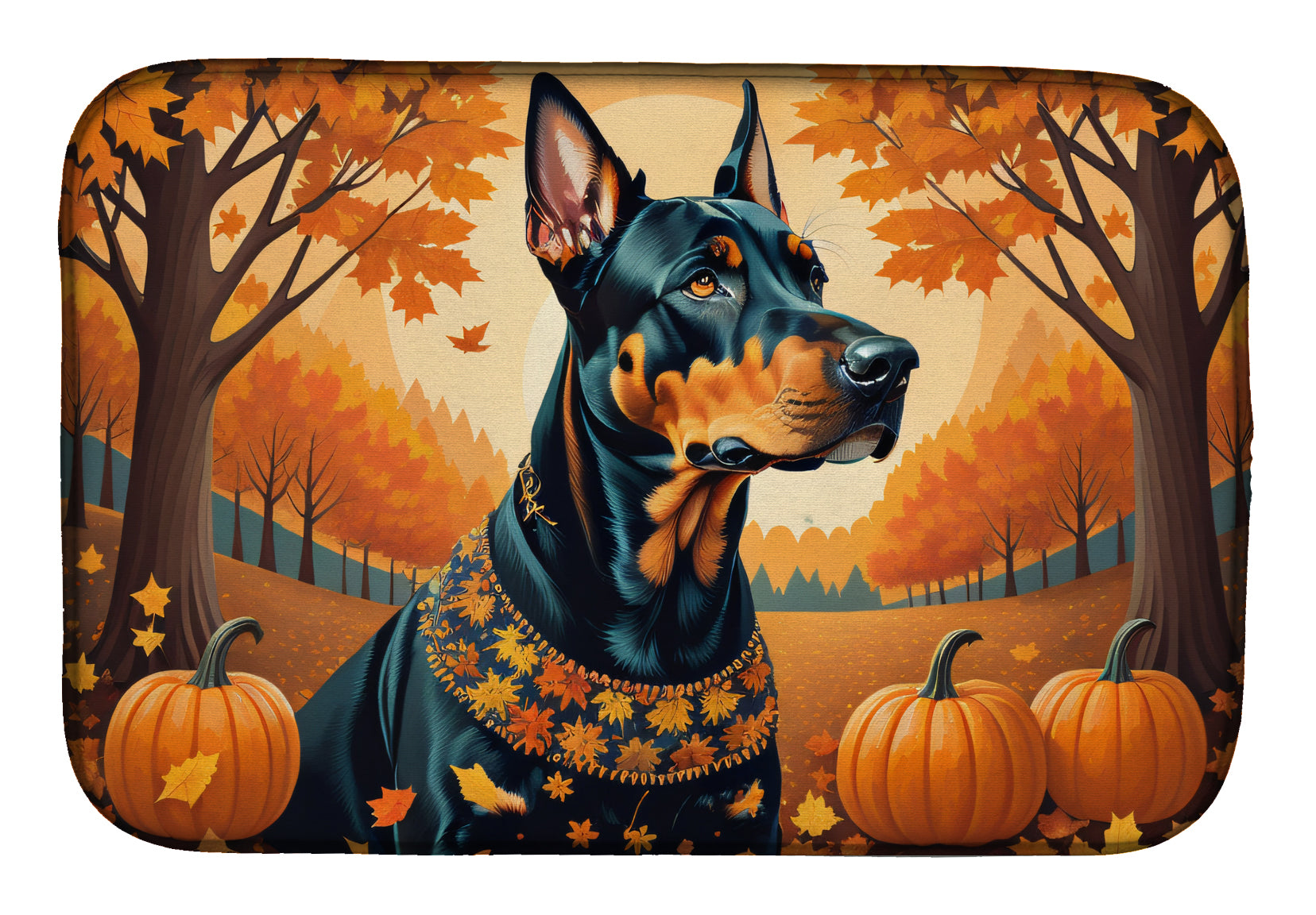 Buy this Doberman Pinscher Fall Dish Drying Mat