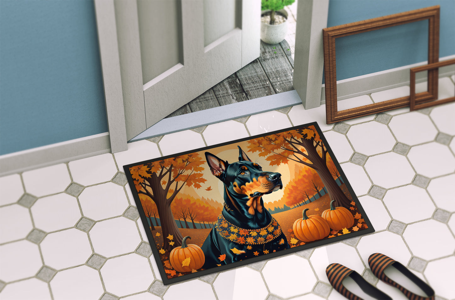 Doberman Pinscher Fall Doormat