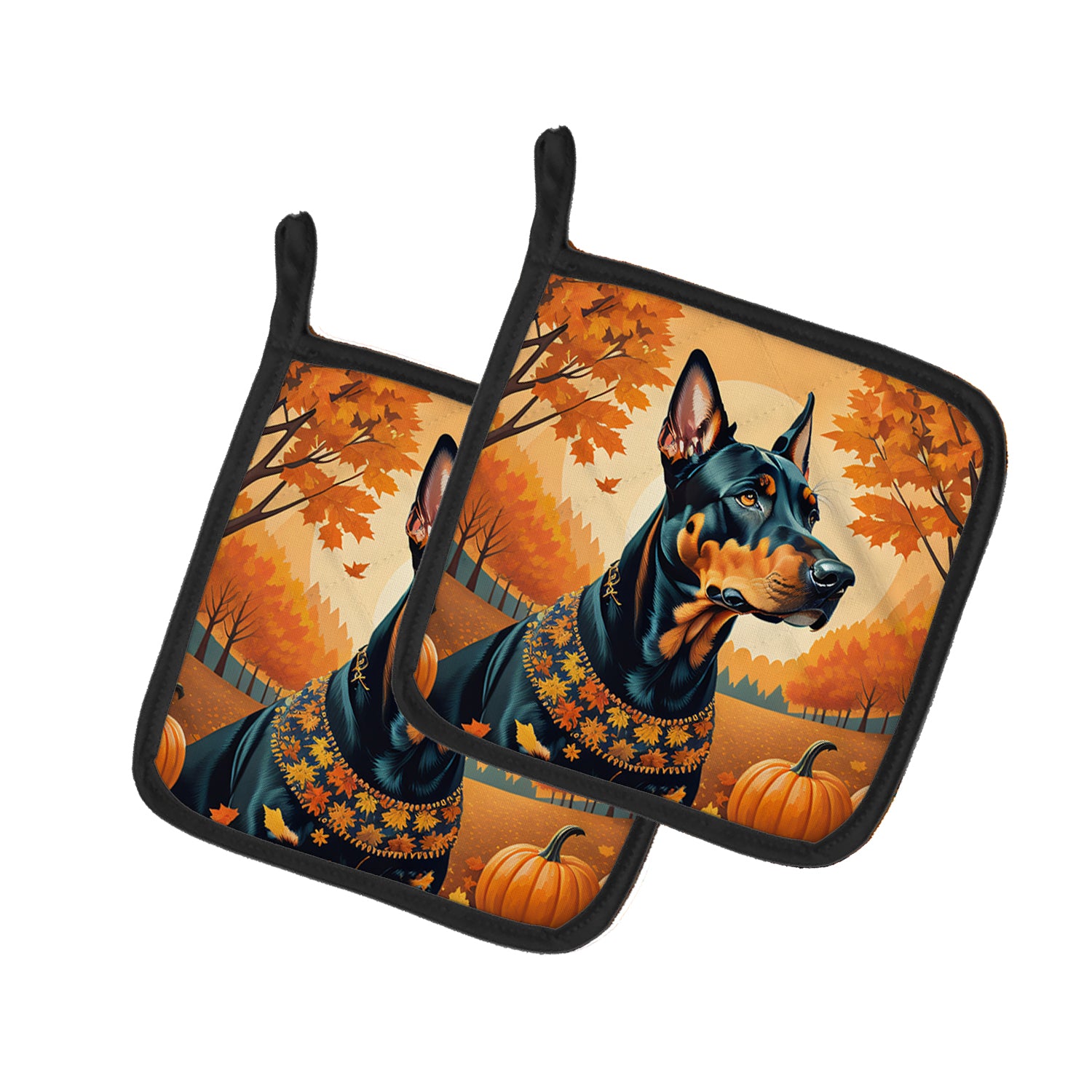 Buy this Doberman Pinscher Fall Pair of Pot Holders