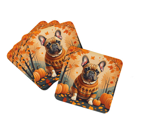 Buy this Fawn French Bulldog Fall Foam Coasters