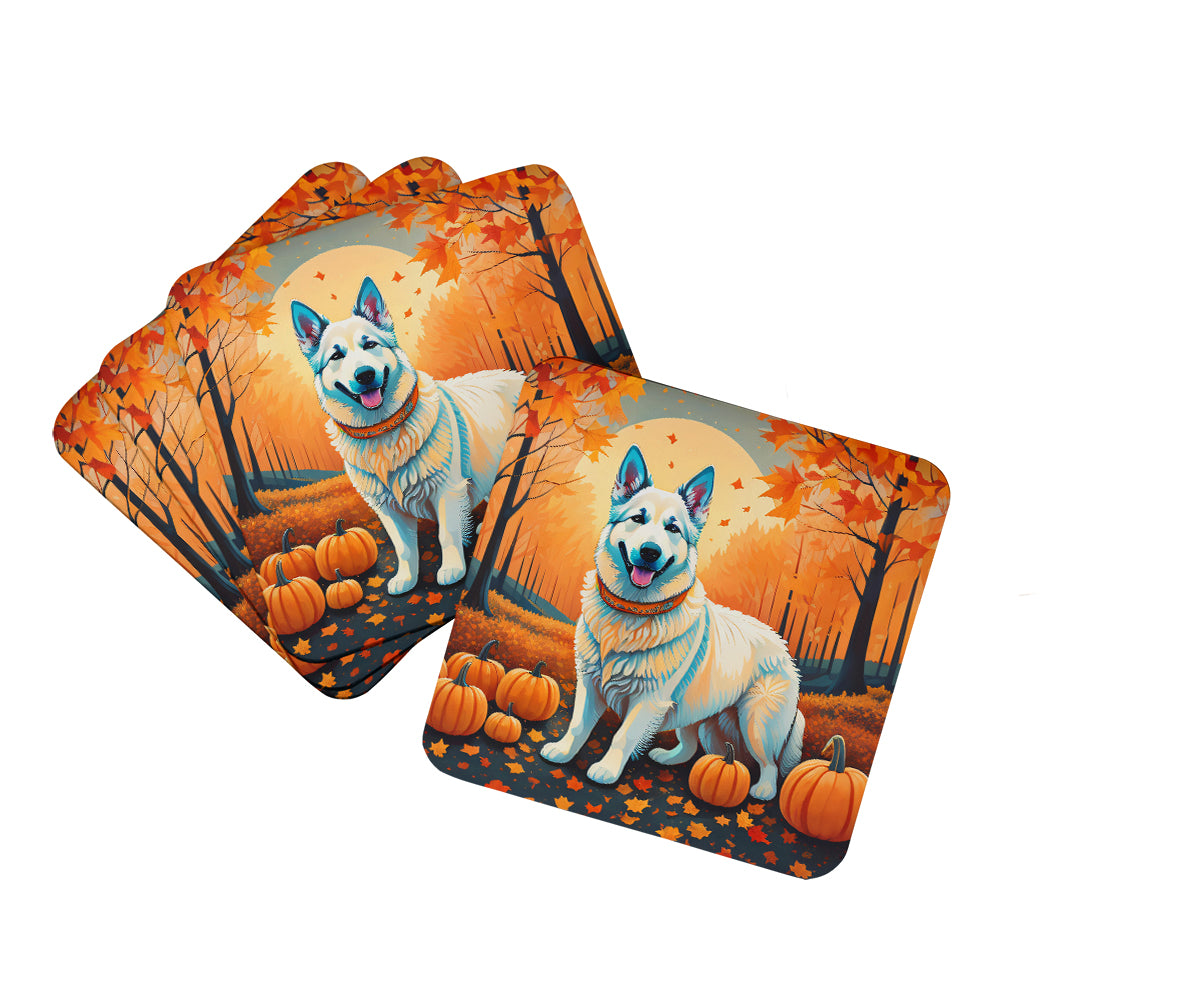 Buy this White German Shepherd Fall Foam Coasters