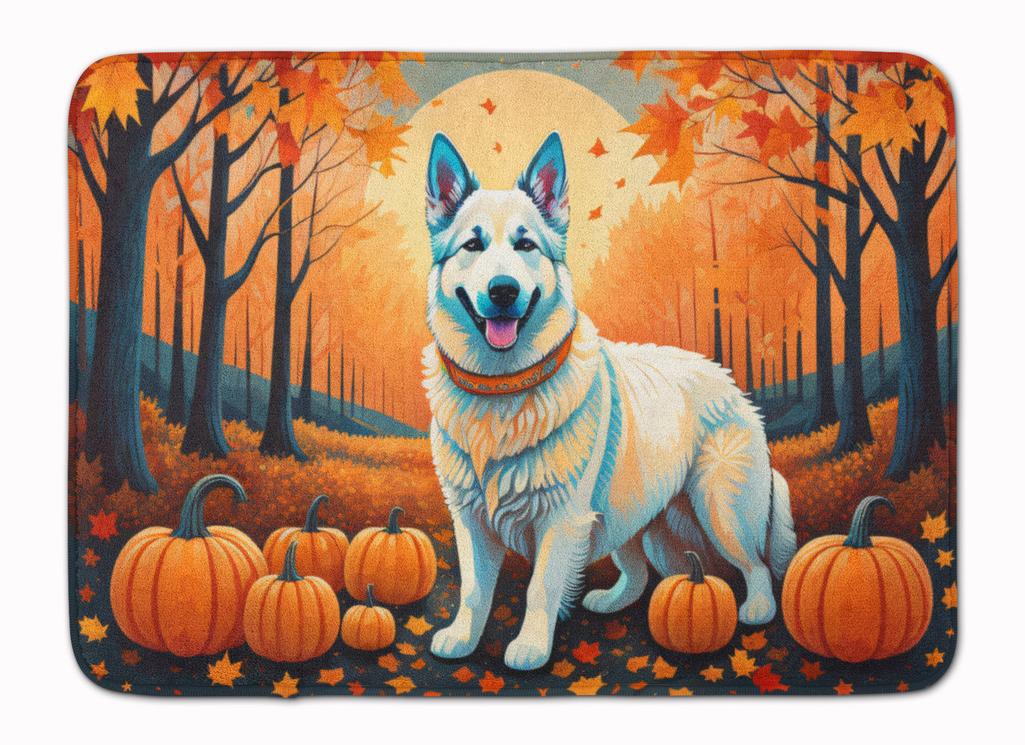 Buy this White German Shepherd Fall Memory Foam Kitchen Mat