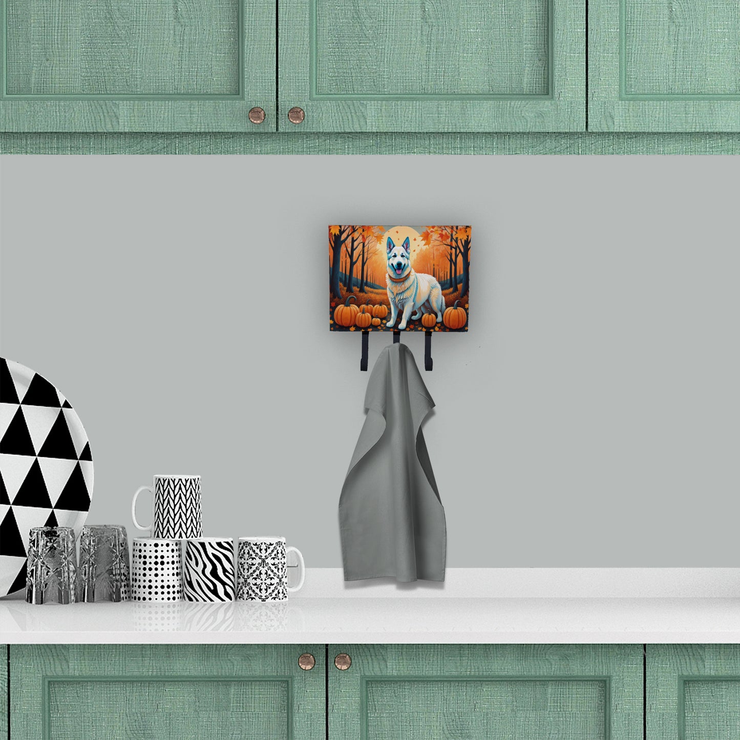 White German Shepherd Fall Leash or Key Holder