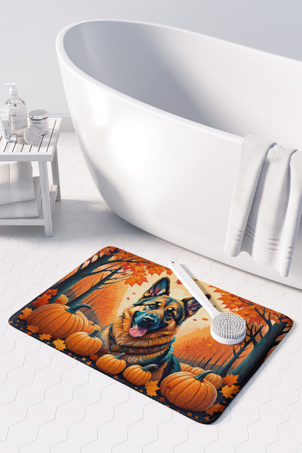 German Shepherd Fall Memory Foam Kitchen Mat
