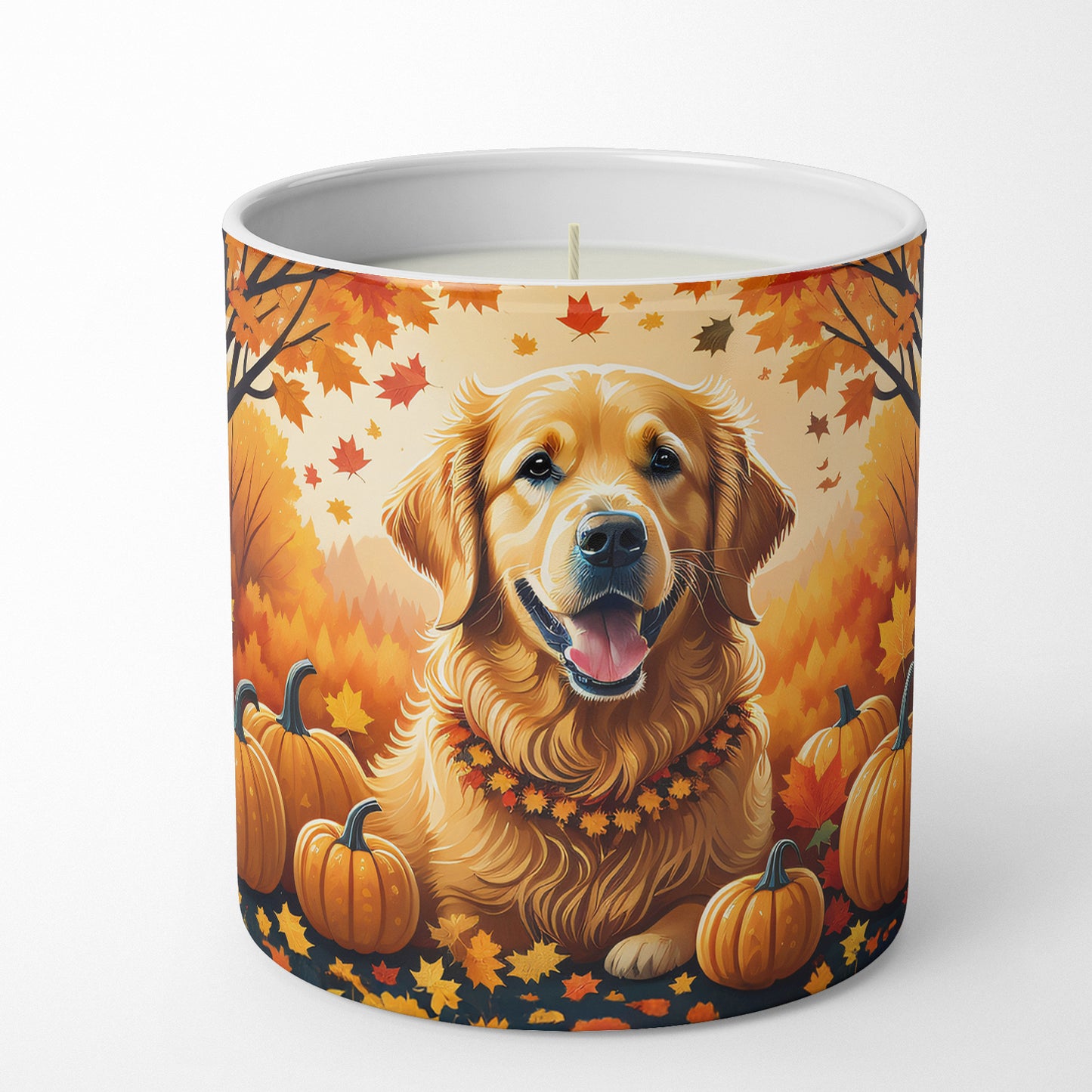 Golden Retriever Fall Decorative Soy Candle