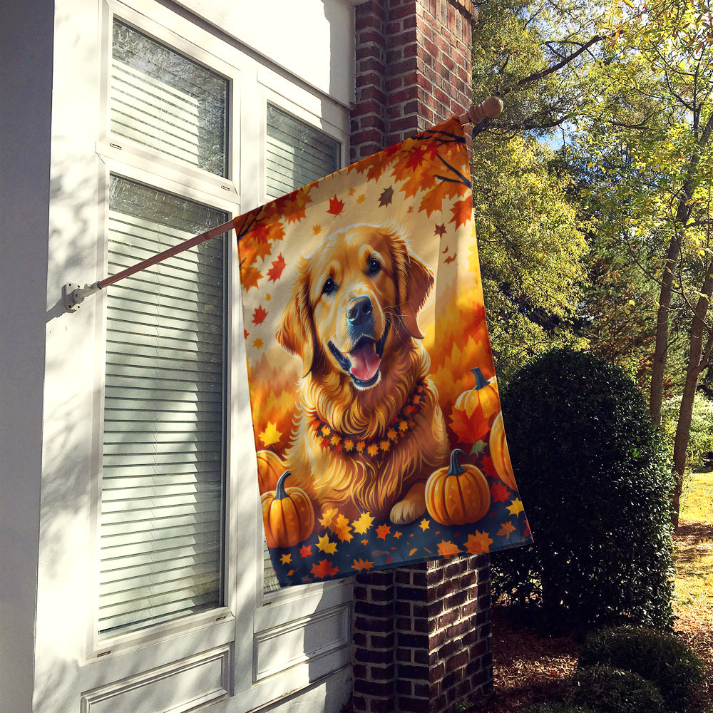 Golden Retriever Fall House Flag