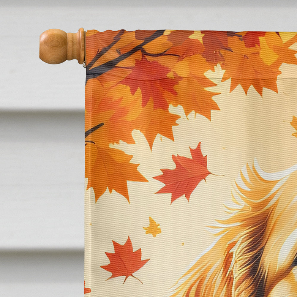 Golden Retriever Fall House Flag