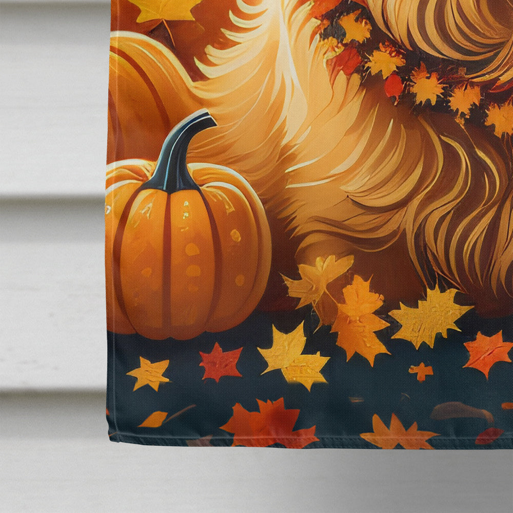 Golden Retriever Fall House Flag