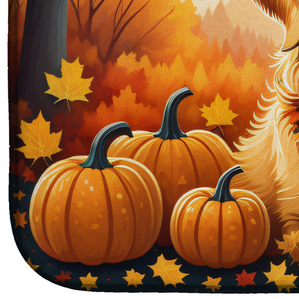 Golden Retriever Fall Dish Drying Mat