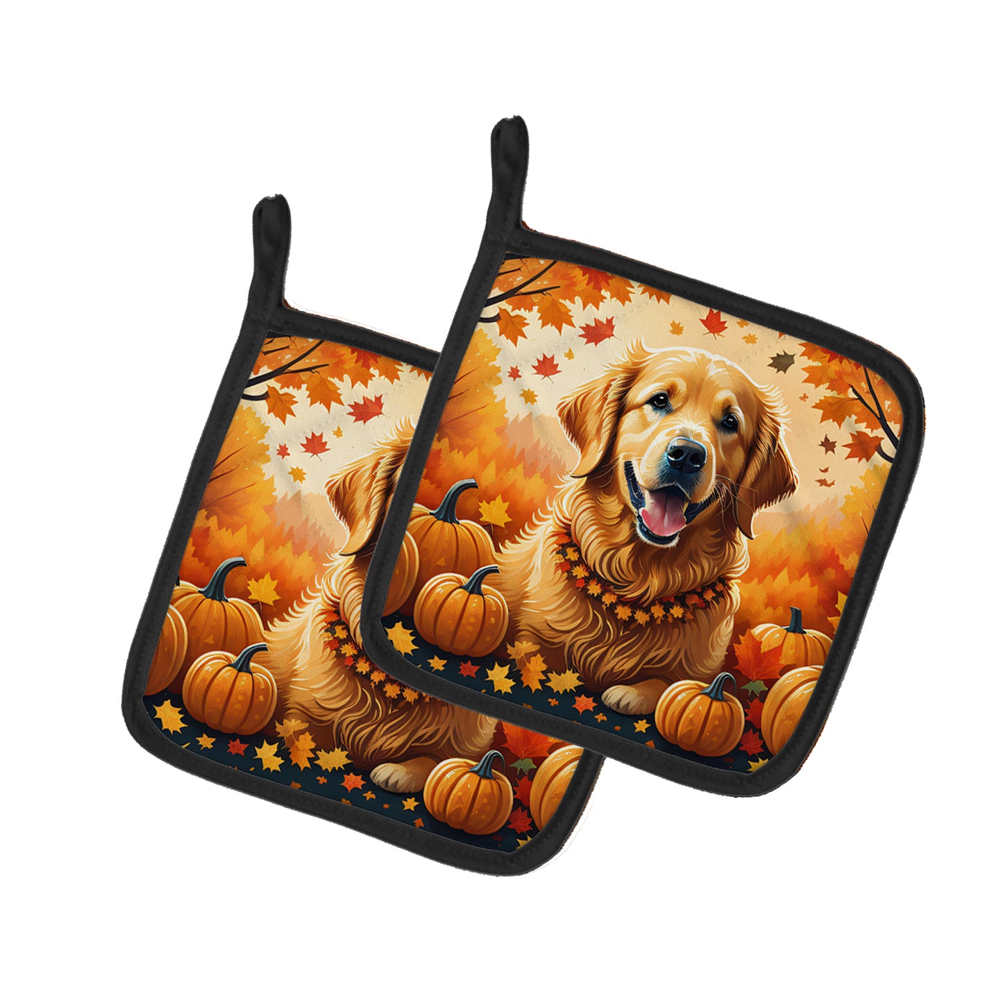 Buy this Golden Retriever Fall Pair of Pot Holders